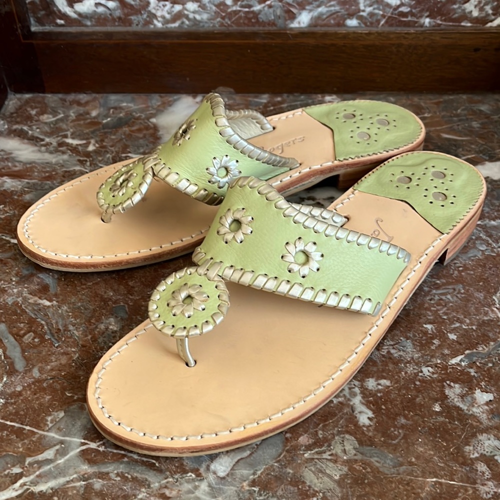 Jack Rogers 1960 flat sandals pale green size 9m